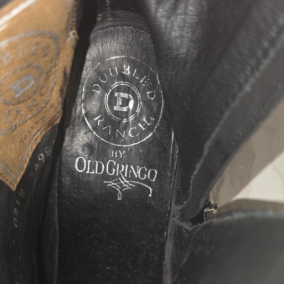 Double D Ranch Black and Wine Velvet Studded Heeled Boots - Picture 11 of 14